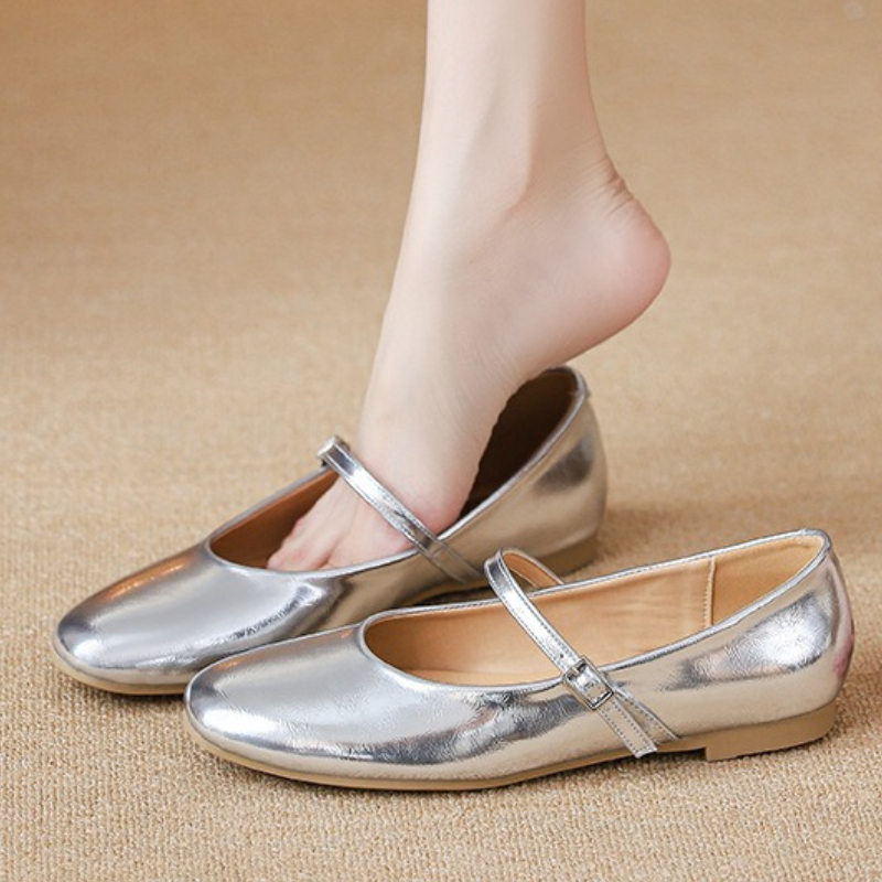 Women Shoes Heels - 실버 발레 플랫 슈즈 여성 우아한