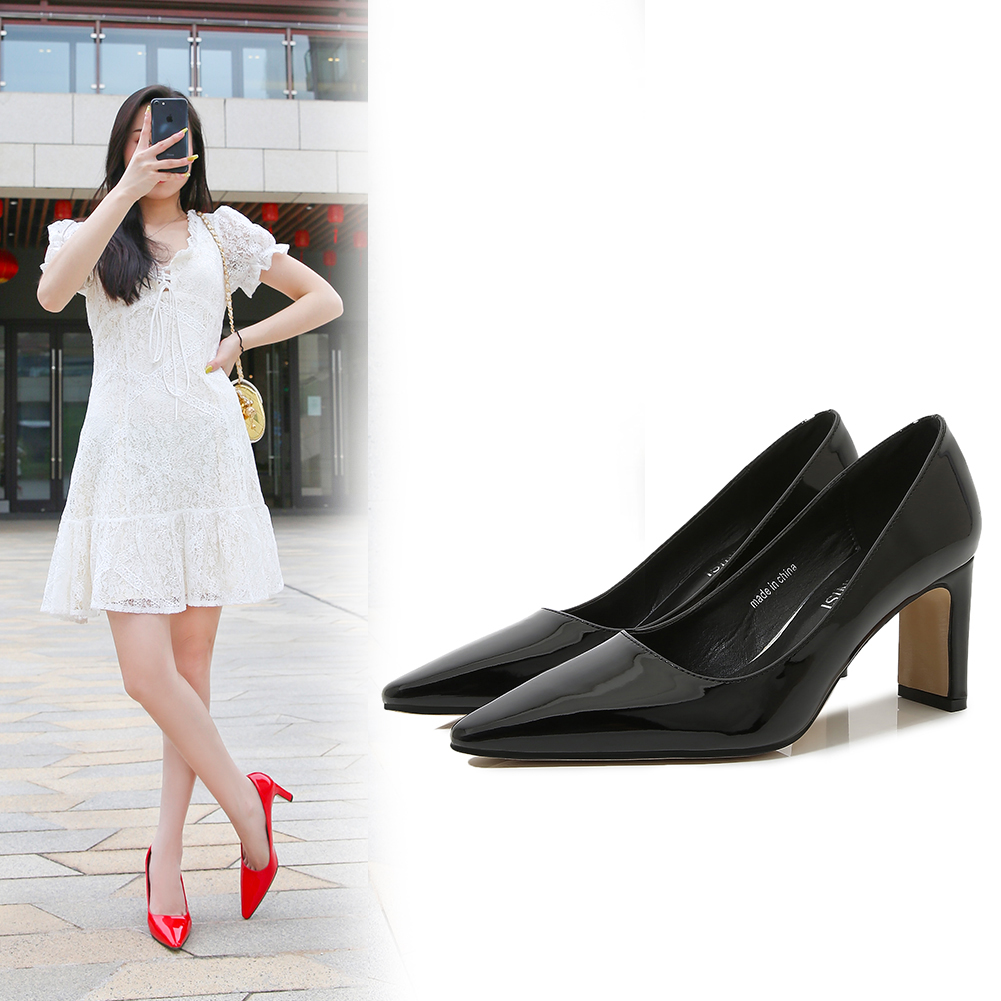 Court Heel Pointed - 남성용 블록 힐 펌프, 섹시 드래그