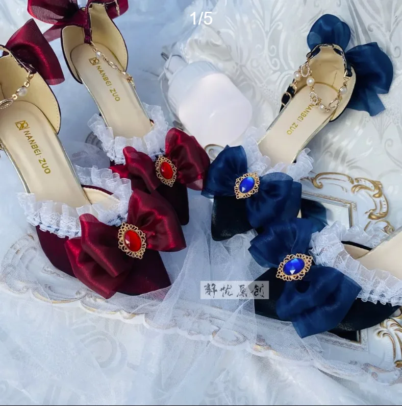 Court Heel Pointed - 로리타 하이힐 신발 우아한 코트 지적