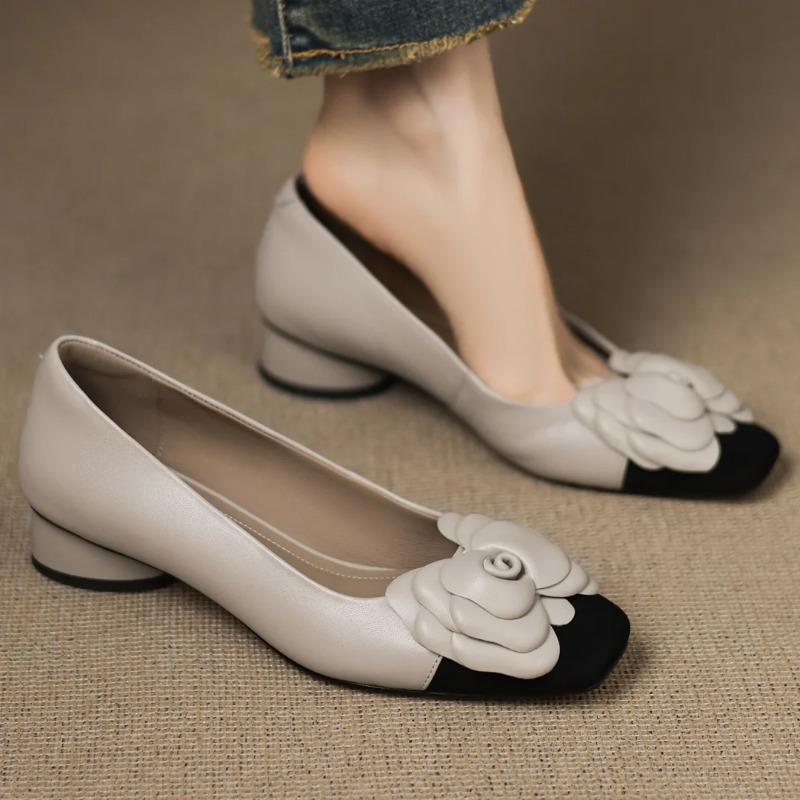 Women Shoes Heels - 플러스 사이즈 34-41 여성용 양가죽 믹스