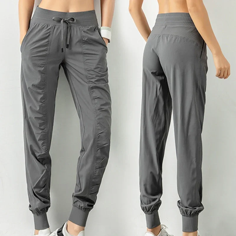 Women Shoes Joggers - 스웨트 팬츠 패브릭 드로우 스트링 러닝