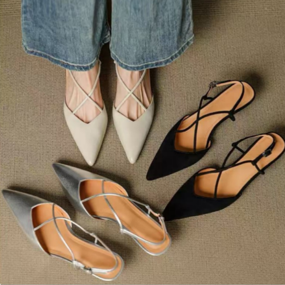 Women Shoes Mules - 2026 뉴 스타일 포인티드 토 로우힐