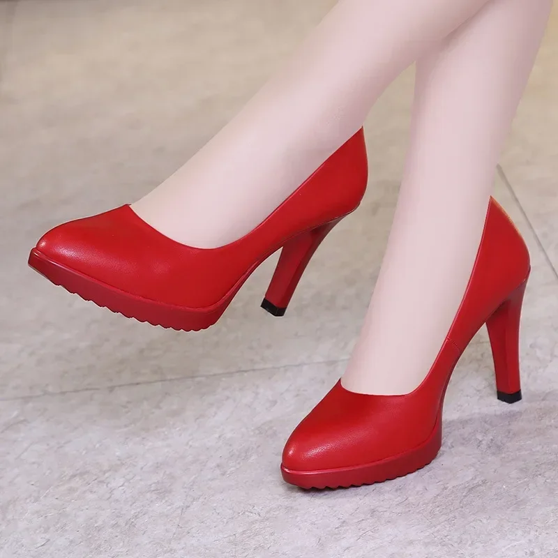 Court Heel Pointed - 8cm 작은 사이즈 32-43 새로운 얕은