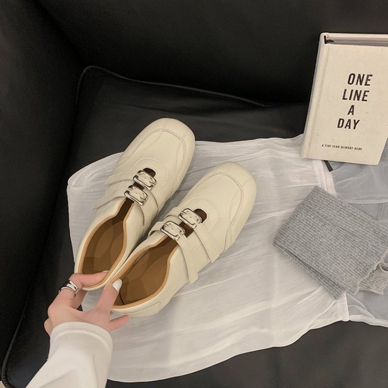 여성용 패션 라운드 토 더블 메탈 버클 플랫 로퍼 부드 - Loafer Flat Women 리뷰 및 가격