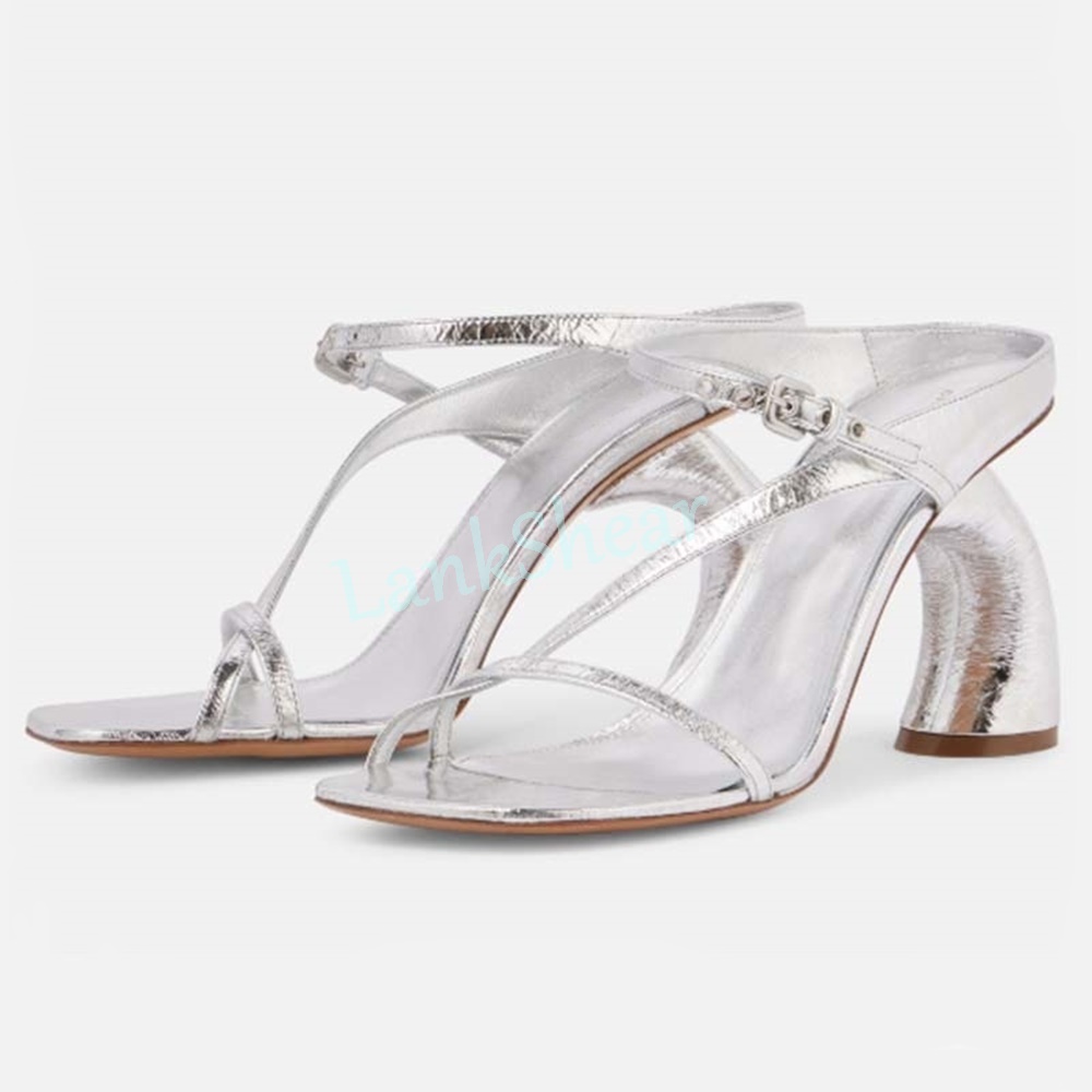 페이턴트 가죽 특이한 하이힐 샌들 스퀘어 토 앵클 버클 - Women'S Shoes Paris 리뷰 및 가격