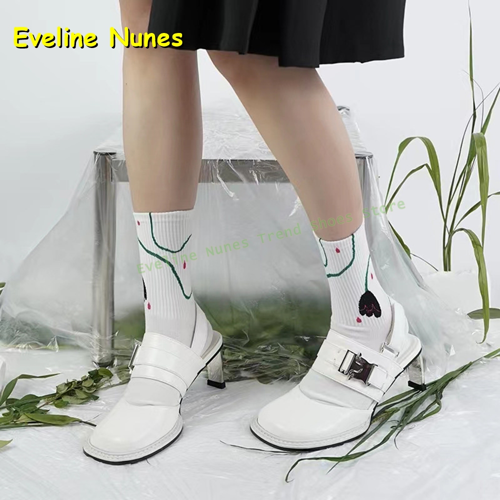 여성용 블랙 스퀘어 토 버클 슬링백 뮬 힐 두꺼운 밑창 - Mule Slip On 리뷰 및 가격