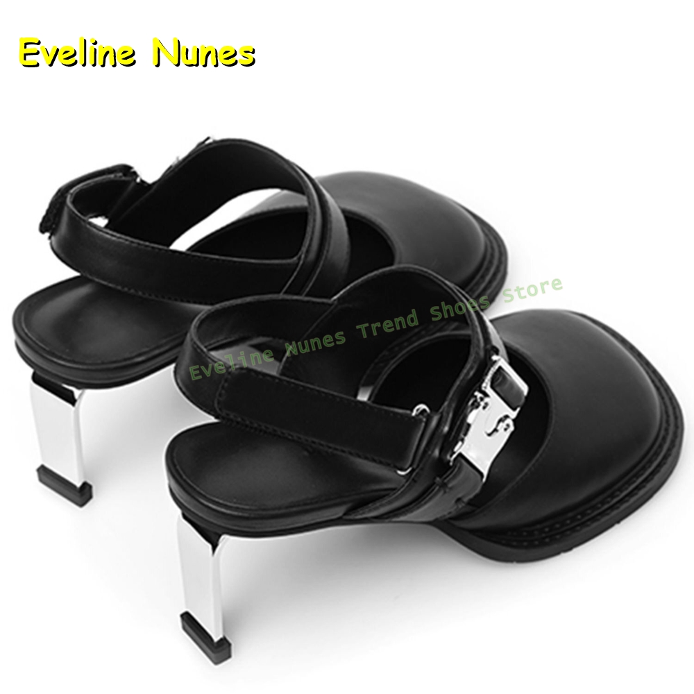 여성용 블랙 스퀘어 토 버클 슬링백 뮬 힐 두꺼운 밑창 - Mule Slip On 리뷰 및 가격