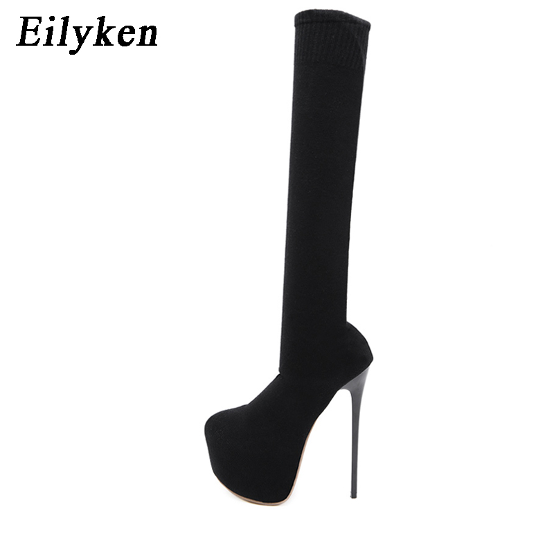 Eilyken 여성용 플랫폼 힐, 무릎 위, 겨울 부츠 - Sock Boot Women 리뷰 및 가격