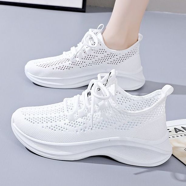 여름용 통기성 메쉬 여성 스니커즈 플랫폼 굽 두꺼운 키 - Women Shoes Qc 리뷰 및 가격