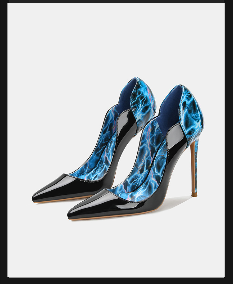 일렉트릭 라이트닝 레오파드 스틸레토 펌프스 여성용 섹시 - Court Heel Pointed 리뷰 및 가격