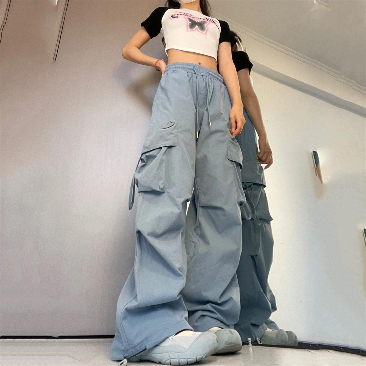 오버사이즈 포켓 하이 스트리트 팬츠 블랙 빈티지 하이웨 - Women Shoes Joggers 리뷰 및 가격