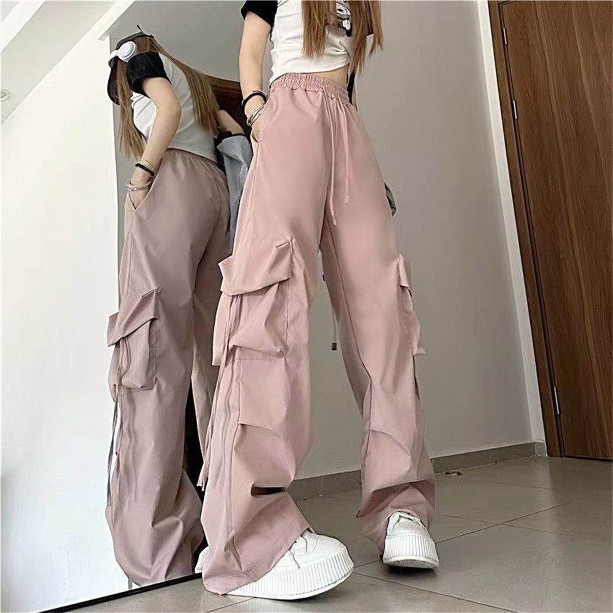 오버사이즈 포켓 하이 스트리트 팬츠 블랙 빈티지 하이웨 - Women Shoes Joggers 리뷰 및 가격