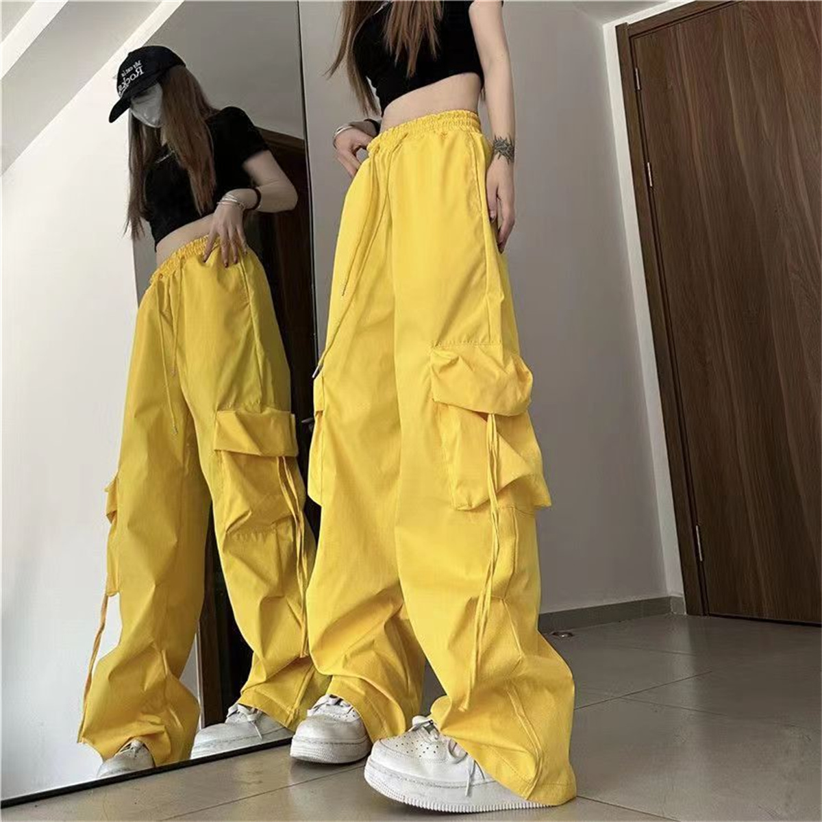 오버사이즈 포켓 하이 스트리트 팬츠 블랙 빈티지 하이웨 - Women Shoes Joggers 리뷰 및 가격