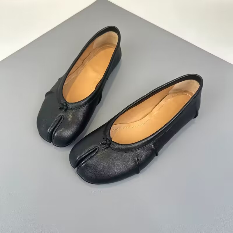 새로운 스플릿 토 플랫 슈즈 여성 레트로 발레 플랫 캐 - Loafer Flat Women 리뷰 및 가격