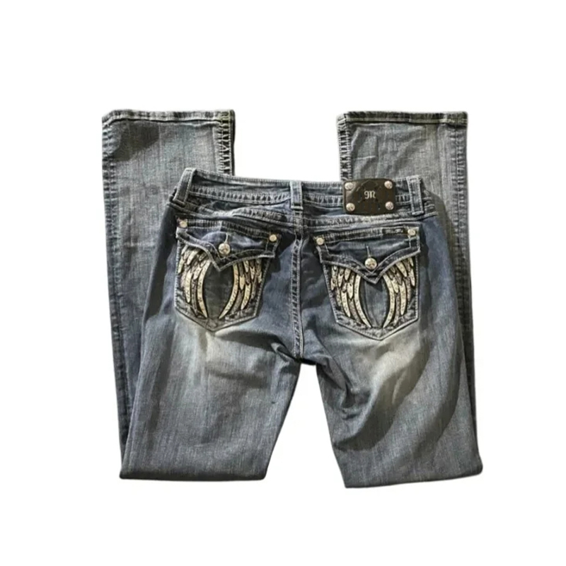 90년대 빈티지 청바지 여성 Y2K 뉴 블루 진 자수  - Women Shoes Jeans 리뷰 및 가격