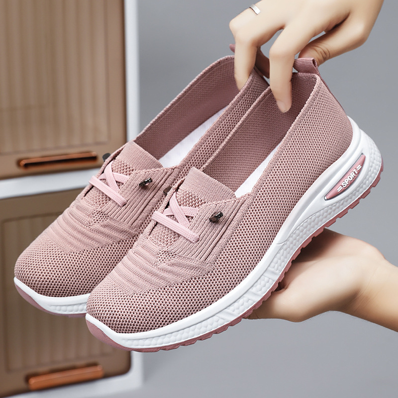 여성용 통기성 니트 메쉬 슬립온 스니커즈 여성 레이스업 - Women Shoes Qc 리뷰 및 가격