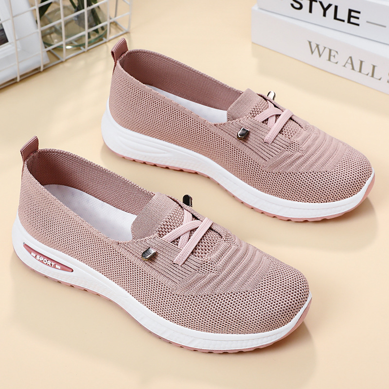 여성용 통기성 니트 메쉬 슬립온 스니커즈 여성 레이스업 - Women Shoes Qc 리뷰 및 가격