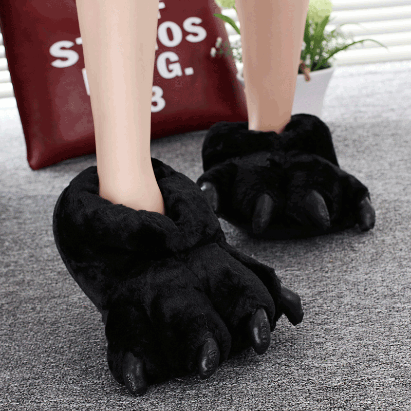 크기 35-43 여성을위한 검은 동물 발 신발 겨울 집 - Women Shoes Mules 리뷰 및 가격