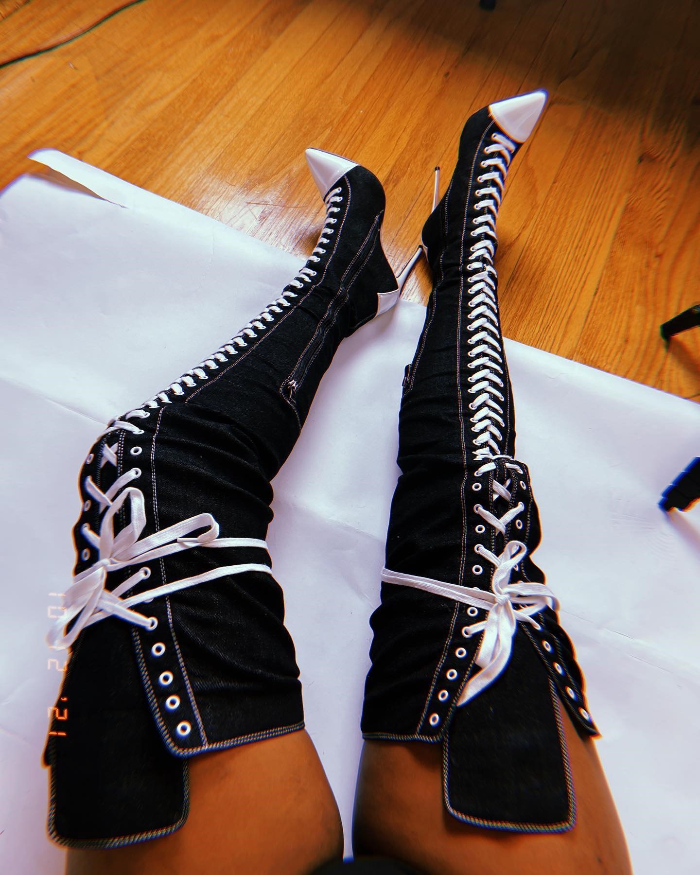   겨울용 따뜻한 블랙 화이트 허벅지까지 오는 부츠 플 - Women'S Shoes In Size 12 리뷰 및 가격