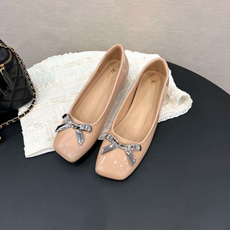 아트 스타일 보우 플랫 슈즈 여성용 샤 뉴 스퀘어 토  - Loafer Flat Women 리뷰 및 가격