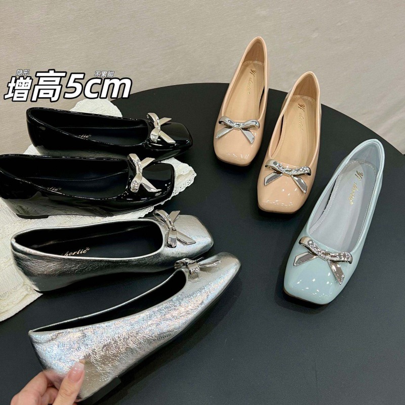 아트 스타일 보우 플랫 슈즈 여성용 샤 뉴 스퀘어 토  - Loafer Flat Women 리뷰 및 가격