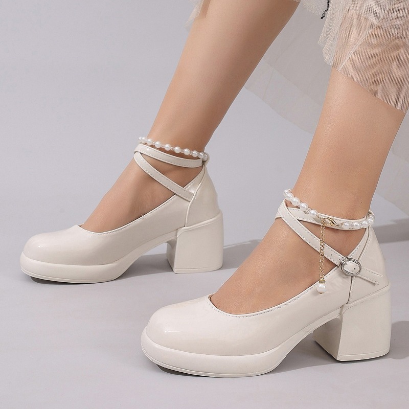 새로운 여성 펌프스 슈즈 패션 크로스 스트랩 여성용 얕 - Women Shoes Heels 리뷰 및 가격