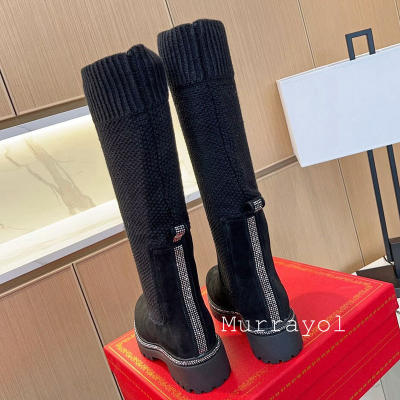 니하이 부츠 가을 겨울 스웨이드 플랫 두꺼운 밑창 양말 - Sock Boot Women 리뷰 및 가격