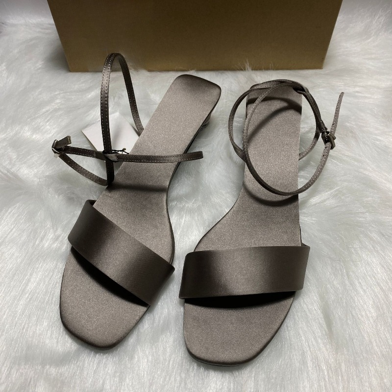 럭셔리 새틴 앵클 스트랩 로우힐 여성 모던 샌들 여름  - Women Shoes Luxury Brand 리뷰 및 가격