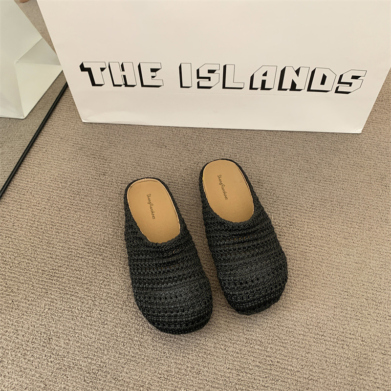 여성 라피아 짠 밑창 슬리퍼 여름 통기성 메쉬 폐쇄형  - Women Shoes Mules 리뷰 및 가격
