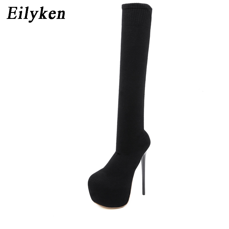 Eilyken 여성용 플랫폼 스트레치 원단, 무릎 위  - Sock Boot Women 리뷰 및 가격