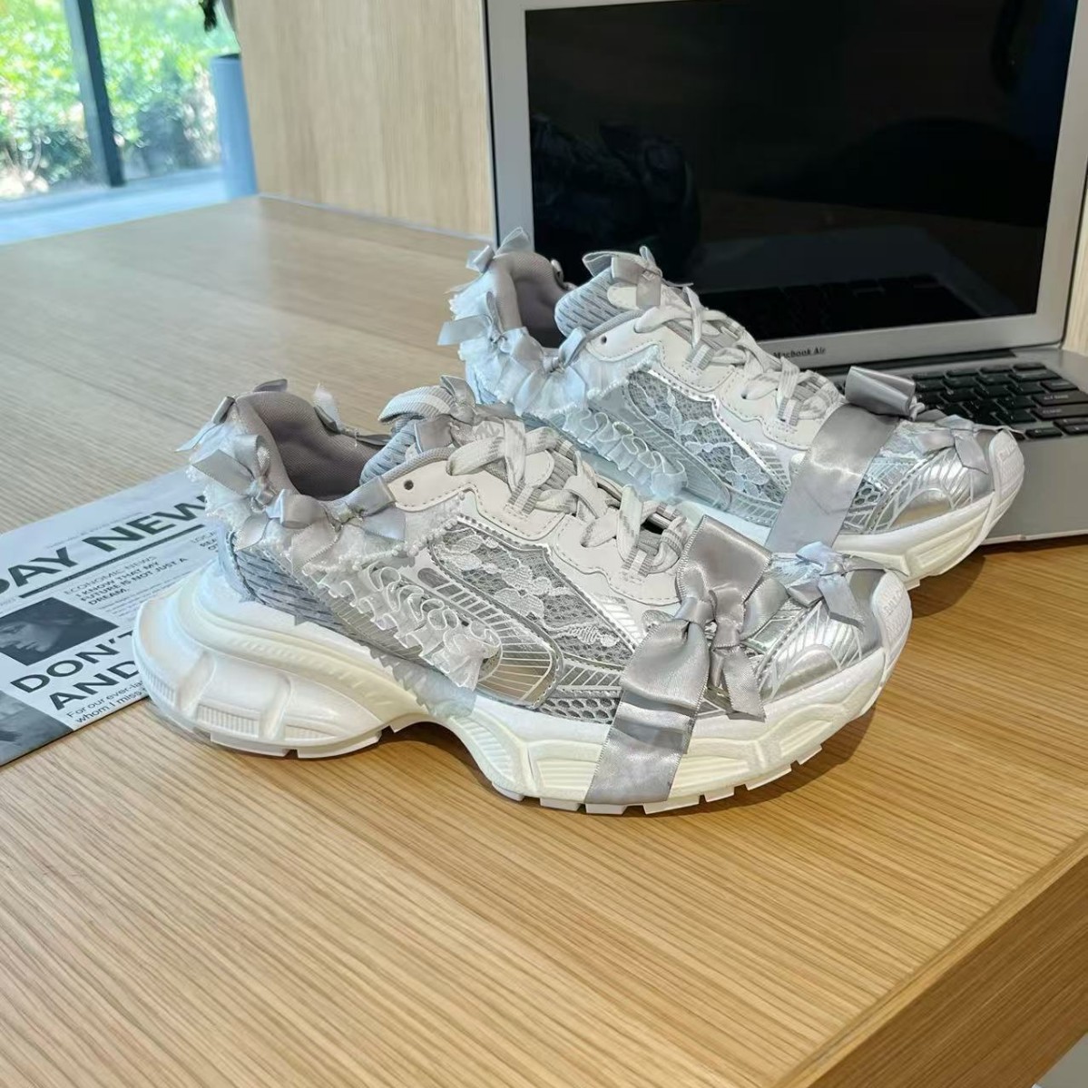 여름 성인 소녀 레이스 보우 두꺼운 바닥 캐주얼 신발  - Women'S Shoes Paris 리뷰 및 가격