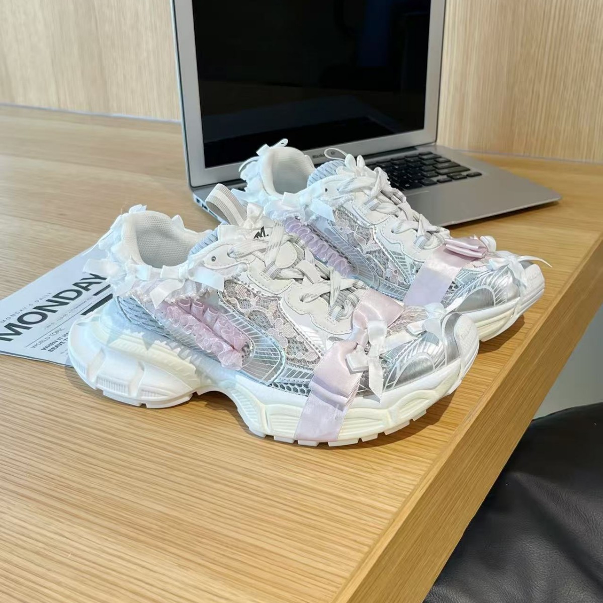 여름 성인 소녀 레이스 보우 두꺼운 바닥 캐주얼 신발  - Women'S Shoes Paris 리뷰 및 가격