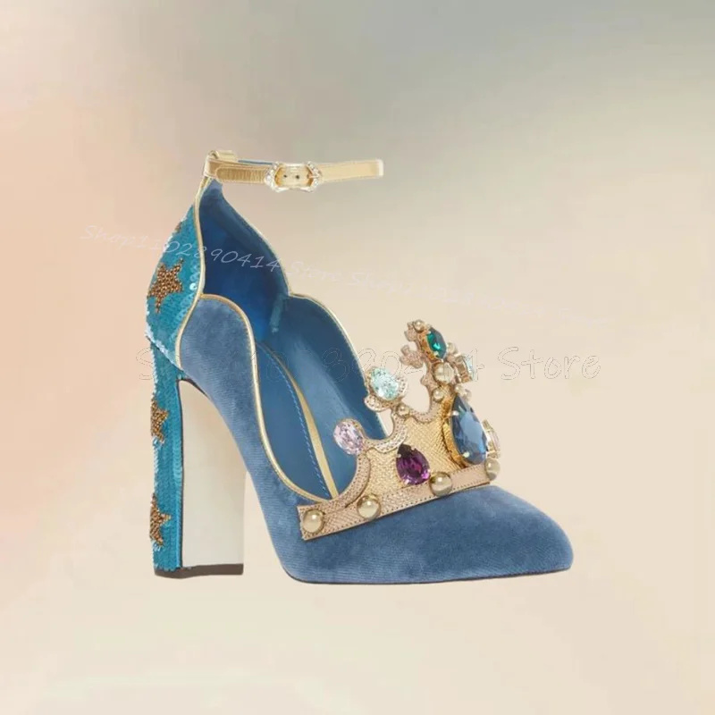 코트 스타일 크리스탈 크라운 디자인 포인티드 토 펌프스 - Court Heel Pointed 리뷰 및 가격