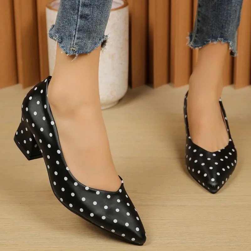 여성용 펌프스 포인티드 토 미드 블록 힐 슬립온 드레스 - Court Heel Pointed 리뷰 및 가격