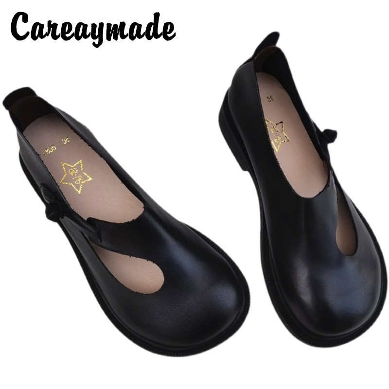 Careaymade-진짜 가죽 큰 신발, 레트로 내셔널 - Women Shoes Heels 리뷰 및 가격