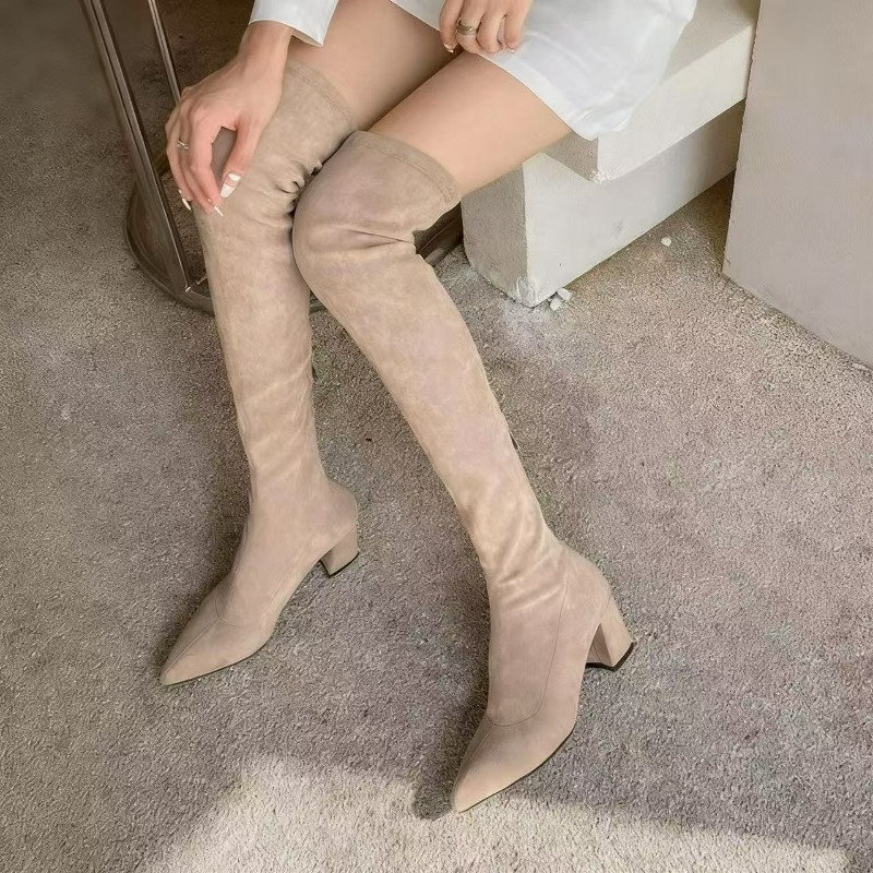 섹시한 여성용 부츠, 뾰족한 앞코, 무릎 위까지 오는  - Sock Boot Women 리뷰 및 가격