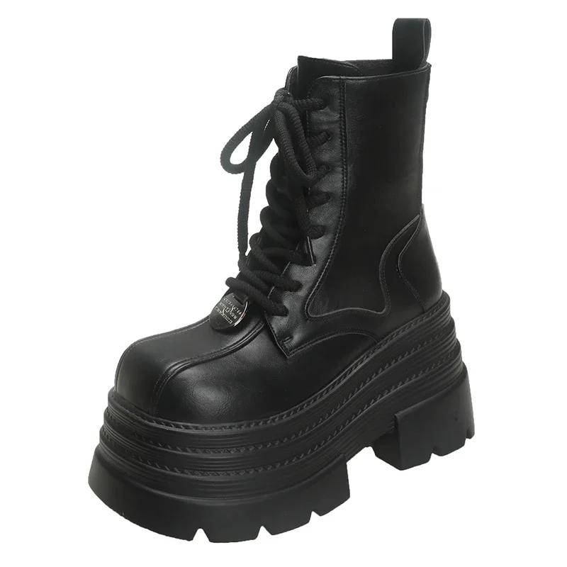 여성 부츠 고딕 가죽 여성 부츠 펑크 플랫폼 오토바이  - Women Shoes Luxury Brand 리뷰 및 가격
