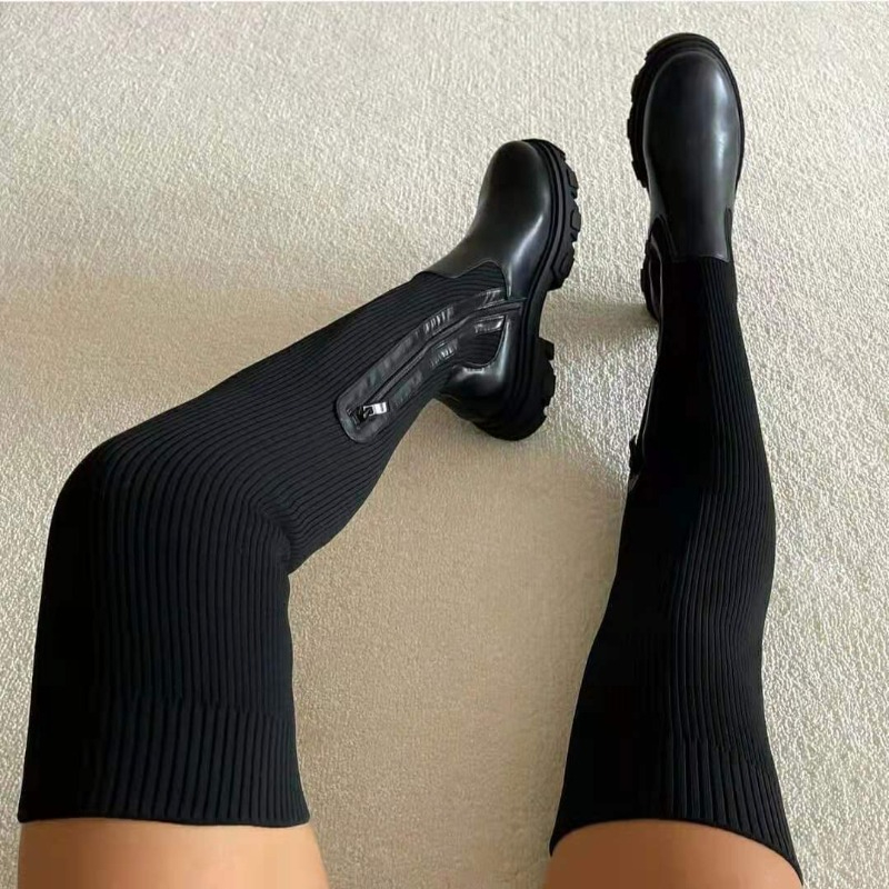 2025 겨울 신발 여성 양말 부츠 패션 무릎 허벅지  - Sock Boot Women 리뷰 및 가격