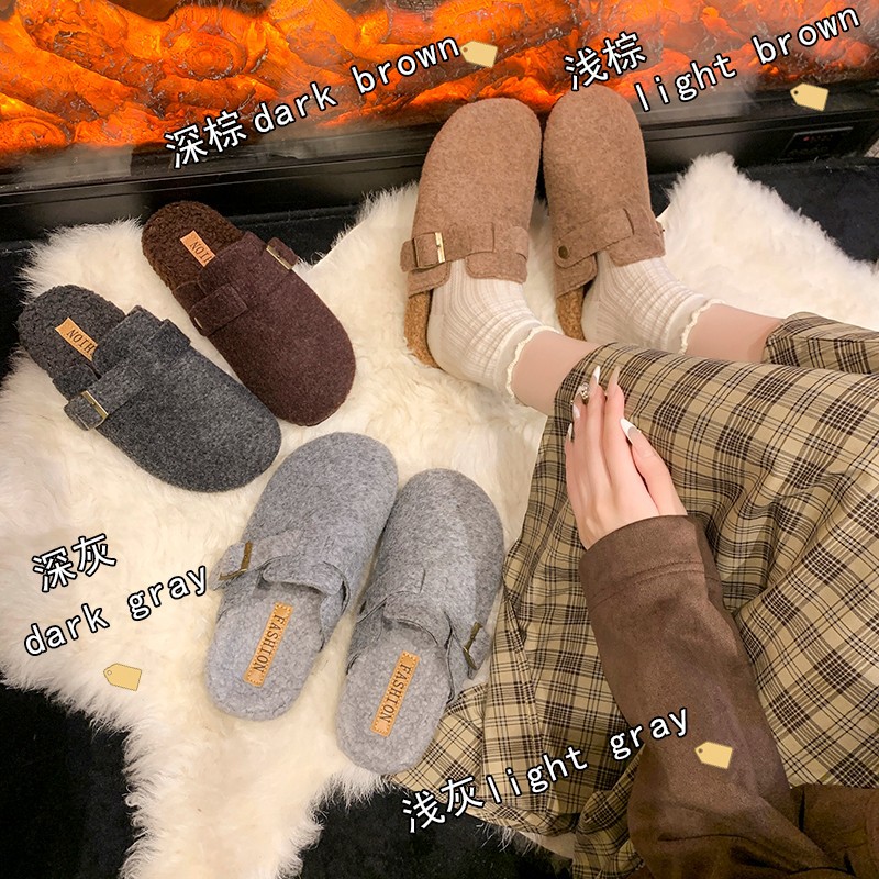 2025 여성용 겨울 뮬 슬리퍼 패션 펠트 스웨이드 플 - Women Shoes Mules 리뷰 및 가격
