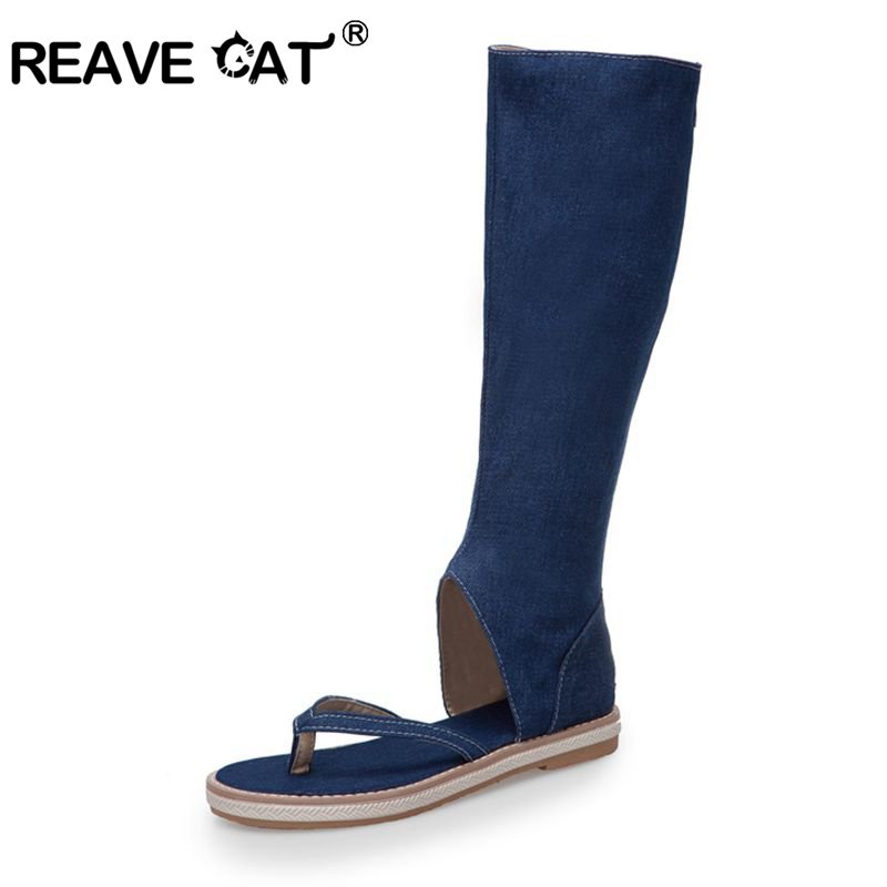 REAVE CAT 신발 클립 토 샌들, 청바지 플랫 슈 - Women Shoes Jeans 리뷰 및 가격