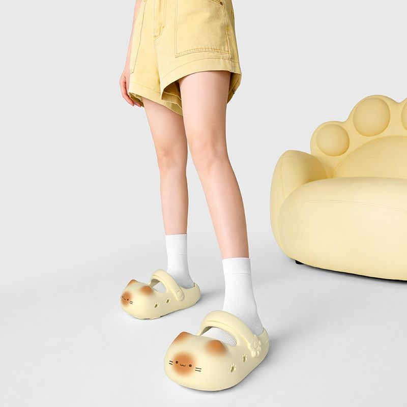 여성용 새로운 창의적인 검은색 고양이 슬리퍼, 여름용  - Women Shoes Mules 리뷰 및 가격