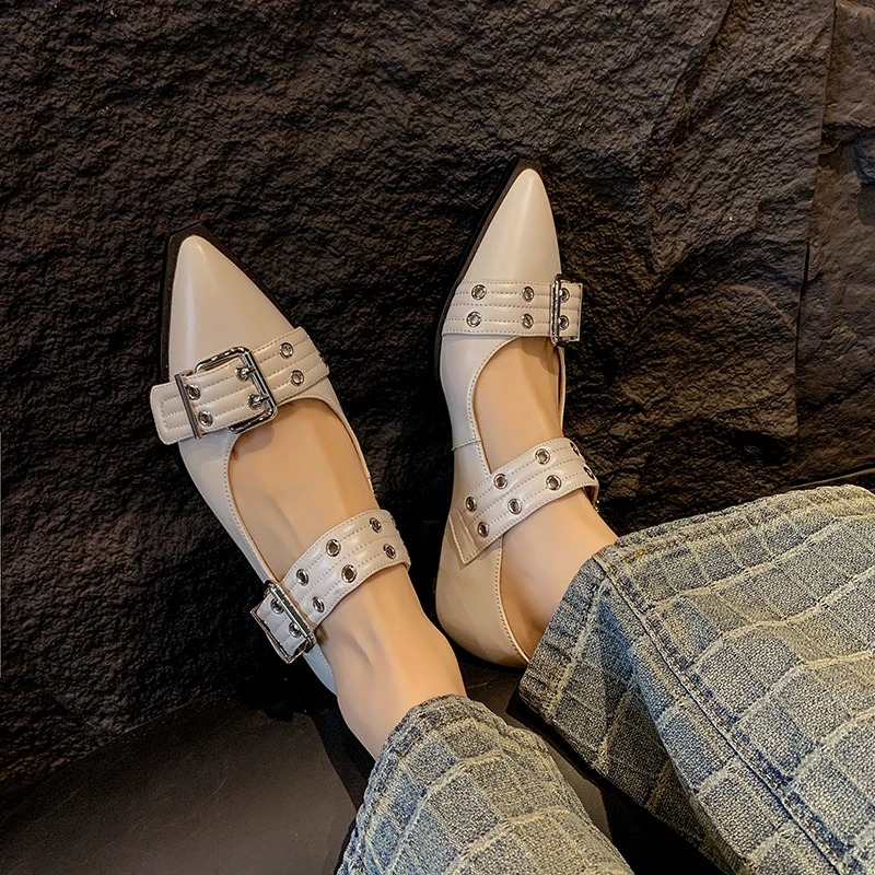 여성 신발 디자이너 럭셔리 로우 힐 펌프 버클 패션 숙 - Women Shoes Mules 리뷰 및 가격